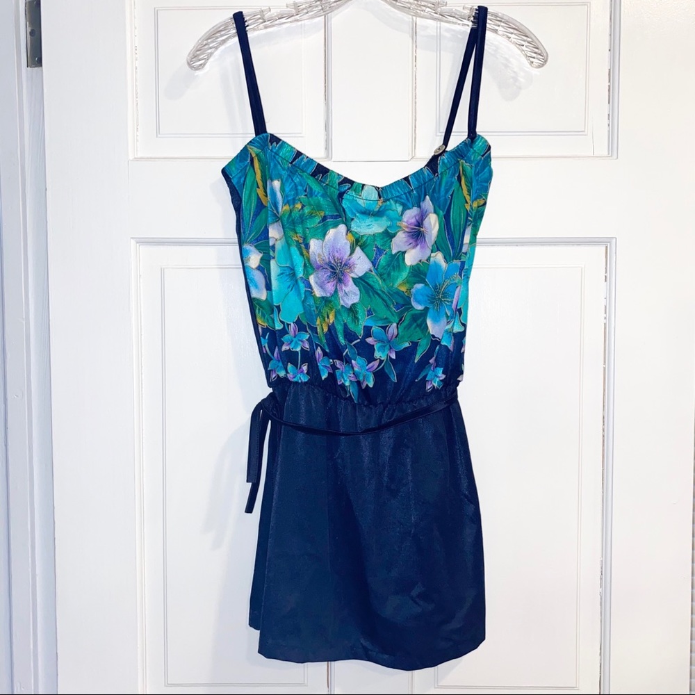 Vintage Floral Swimsuit Dress